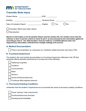 Fillable Online Traumatic Brain Injury; A Training Program for