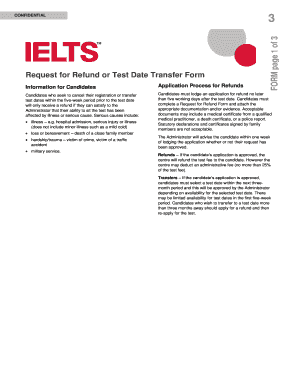 Request for Refund or Test Date Transfer Form