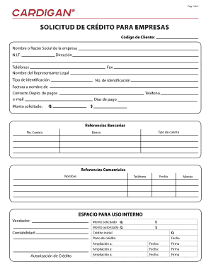 Solicitud de Crédito para Empresas