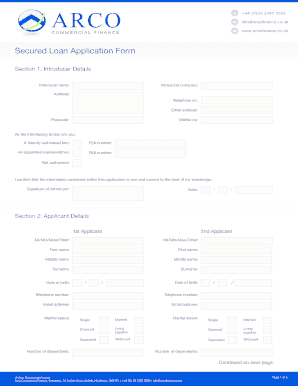 Secured Loan Application Form