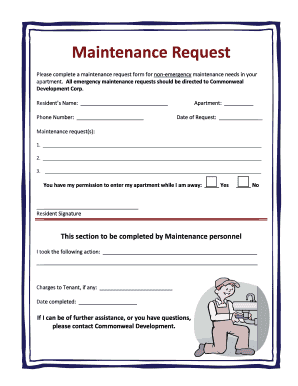 Maintenance Request Form