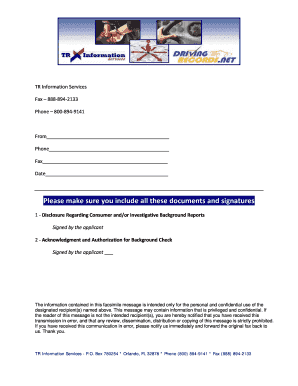 Disclosure and Authorization for Background Check