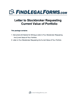 Letter to Stockbroker Requesting Portfolio Value
