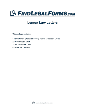 Lemon Law Letters Template