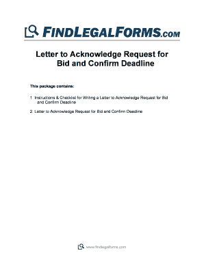 Letter to Acknowledge Request for Bid and Confirm Deadline