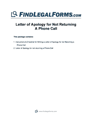 Letter of Apology for Not Returning a Phone Call