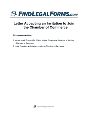 Letter Accepting Chamber of Commerce Invitation