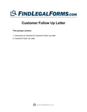 Customer Follow Up Letter - FindLegalForms