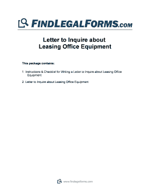 Letter to Inquire about Leasing Office Equipment