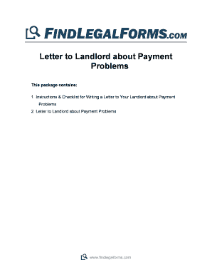 Letter to Landlord about Payment Problems