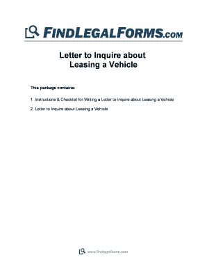 Letter to Inquire about Leasing a Vehicle