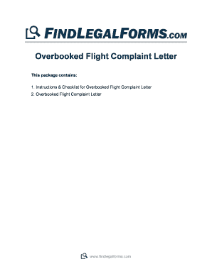 Overbooked Flight Complaint Letter