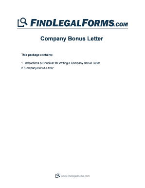 Company Bonus Letter