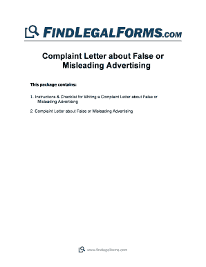 Complaint Letter about False or Misleading Advertising