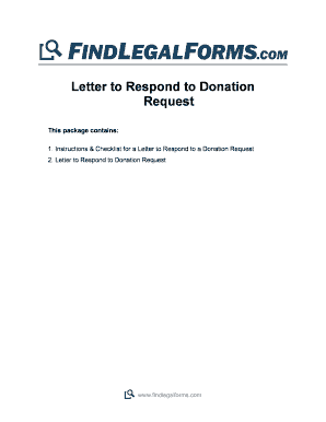Letter to Respond to Donation Request