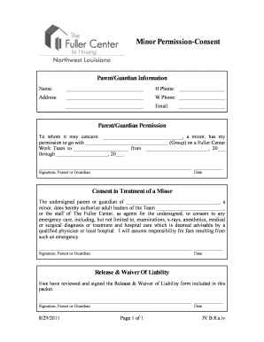 Minor Permission-Consent Form