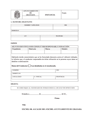 Formulario de Identificación del Conductor Responsable