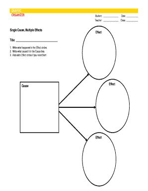 Graphic Organizer for Cause and Effect