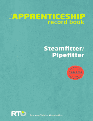 Steamfitter Pipefitter Apprentice Record Book