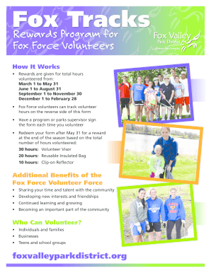Fox Tracks Volunteer Rewards Program