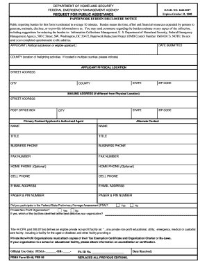 Request for Public Assistance Form