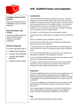 Scaffold Erection and Inspection Safety Talk
