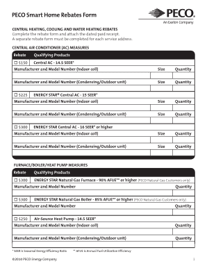 PECO Smart Home Rebates Form