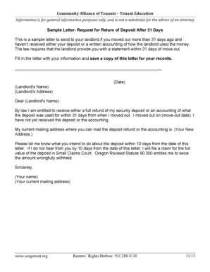 Sample Deposit Dispute Letter