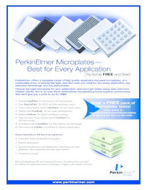 PerkinElmer Microplates Order Form