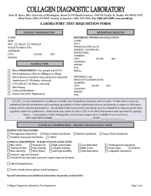Laboratory Test Requisition Form