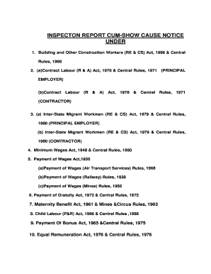 Inspection Report and Show Cause Notice