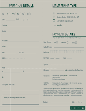 Wallaby 1st Membership Application Form