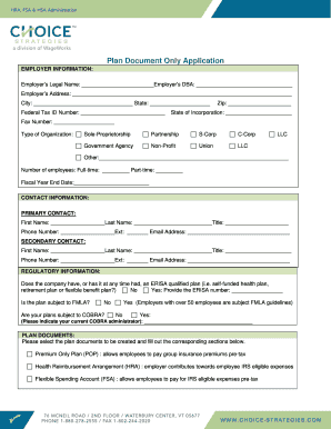 Premium Only Plan Application