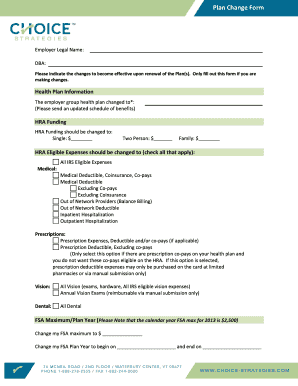 Health Plan Change Form