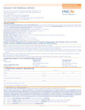 ING Variable Annuity Request Form