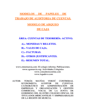 Modelo de Arqueo de Caja