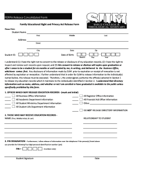 FERPA Release Form