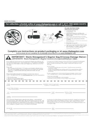 Bagster Driveway Damage Waiver