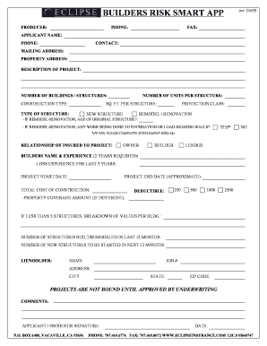 Builders Risk Insurance Application