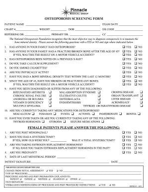 OSTEOPOROSIS SCREENING FORM - PMGPA