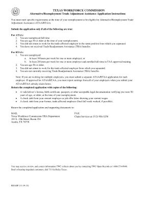 Alternative/Reemployment Trade Adjustment Assistance Application