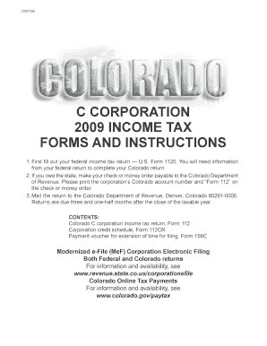 Colorado C Corporation Income Tax Return
