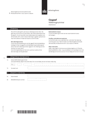 Formulier voor het doorgeven van een nieuw rekeningnummer