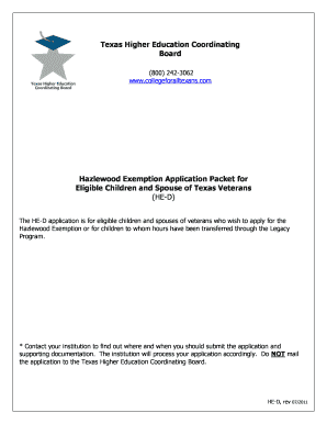 Hazlewood Exemption Application for Texas Veterans' Dependents