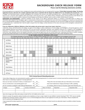 Background Check Release Form