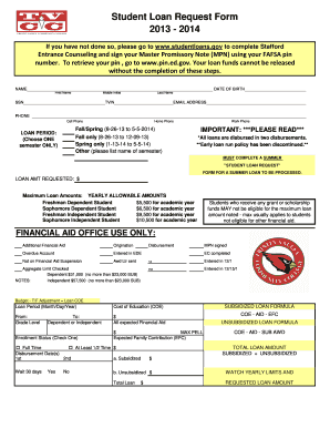 Student Loan Request Form