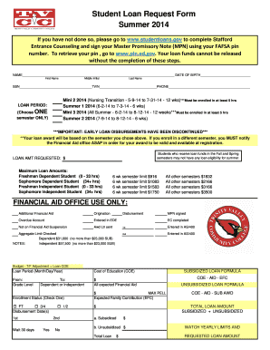Student Loan Request Form