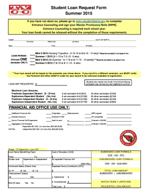 Student Loan Request Form