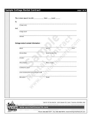 Cottage Rental Agreement