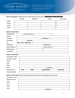 UK Guarantor Application Form
